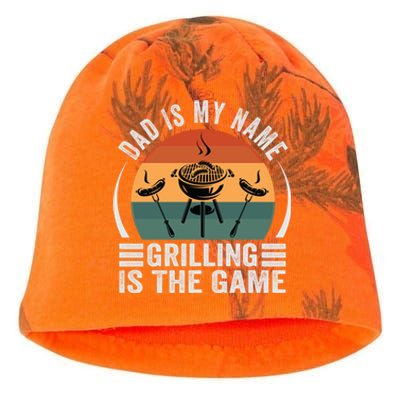 Dad Is My Name Grilling Is The Game Funny Gift Kati - Camo Knit Beanie