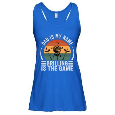 Dad Is My Name Grilling Is The Game Funny Gift Ladies Essential Flowy Tank