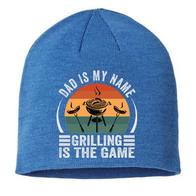 Dad Is My Name Grilling Is The Game Funny Gift Sustainable Beanie