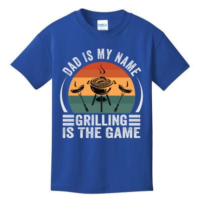 Dad Is My Name Grilling Is The Game Funny Gift Kids T-Shirt