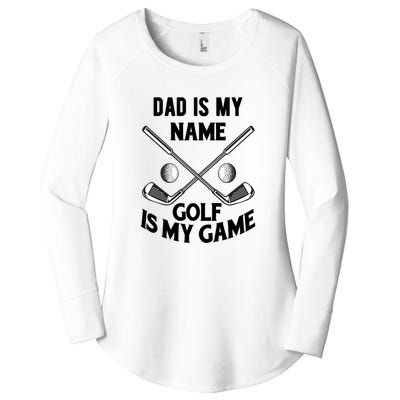 Dad Is My Name Golf Is My Game Dad Golf Father's Day Gift For Dad Women's Perfect Tri Tunic Long Sleeve Shirt