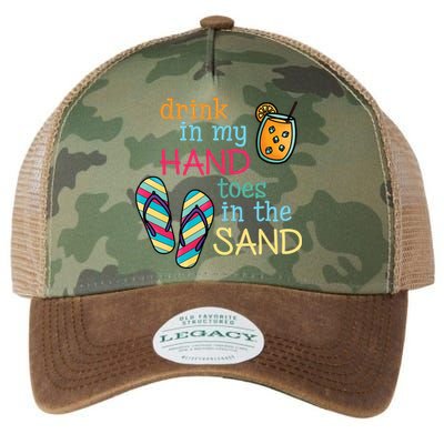 Drink In My Hand Toes In The Sand Summer Beach Legacy Tie Dye Trucker Hat