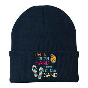 Drink In My Hand Toes In The Sand Summer Beach Knit Cap Winter Beanie