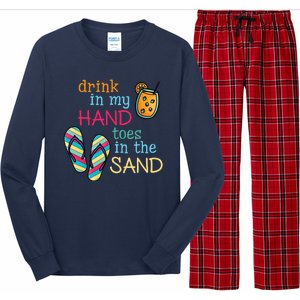 Drink In My Hand Toes In The Sand Summer Beach Long Sleeve Pajama Set