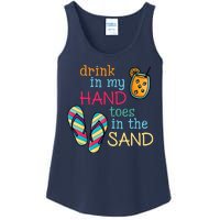 Drink In My Hand Toes In The Sand Summer Beach Ladies Essential Tank