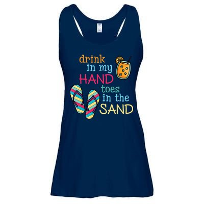 Drink In My Hand Toes In The Sand Summer Beach Ladies Essential Flowy Tank