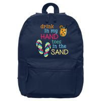 Drink In My Hand Toes In The Sand Summer Beach 16 in Basic Backpack