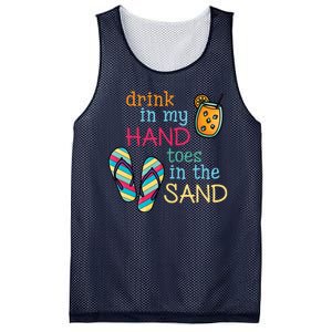 Drink In My Hand Toes In The Sand Summer Beach Mesh Reversible Basketball Jersey Tank