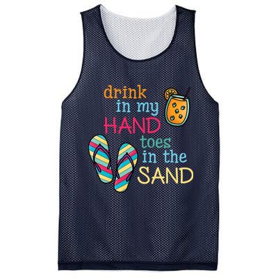 Drink In My Hand Toes In The Sand Summer Beach Mesh Reversible Basketball Jersey Tank