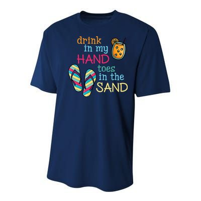 Drink In My Hand Toes In The Sand Summer Beach Youth Performance Sprint T-Shirt
