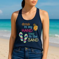 Drink In My Hand Toes In The Sand Summer Beach Womens Tank Top