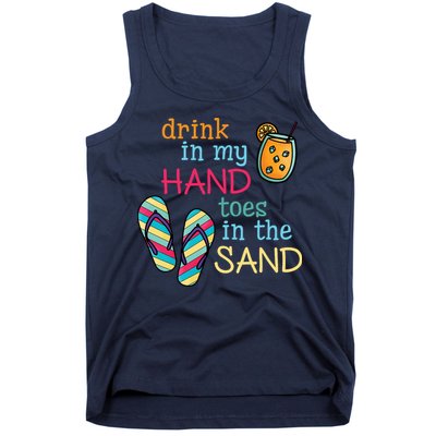 Drink In My Hand Toes In The Sand Summer Beach Tank Top