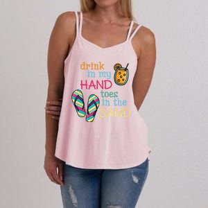 Drink In My Hand Toes In The Sand Summer Beach Women's Strappy Tank