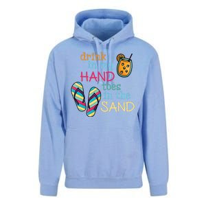 Drink In My Hand Toes In The Sand Summer Beach Unisex Surf Hoodie