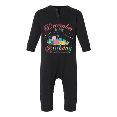 December Is My Birthday Month Yep The Whole Month Gift Infant Fleece One Piece