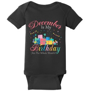 December Is My Birthday Month Yep The Whole Month Gift Baby Bodysuit