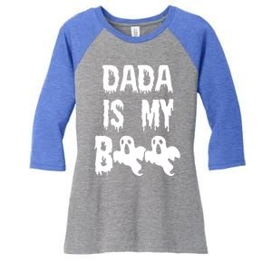 Dada Is My Boo Matching Family Halloween Cute Gift Women's Tri-Blend 3/4-Sleeve Raglan Shirt