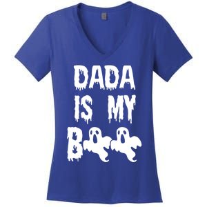 Dada Is My Boo Matching Family Halloween Cute Gift Women's V-Neck T-Shirt