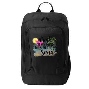 Drink In My Hand Toes In The Sand Summer Vibes Beach Vacay City Backpack