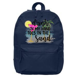 Drink In My Hand Toes In The Sand Summer Vibes Beach Vacay 16 in Basic Backpack