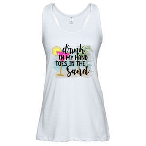 Drink In My Hand Toes In The Sand Summer Vibes Beach Vacay Ladies Essential Flowy Tank