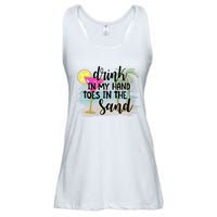 Drink In My Hand Toes In The Sand Summer Vibes Beach Vacay Ladies Essential Flowy Tank