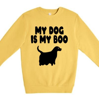 Dog Is My Boo Halloween Funny Dog Mom Dad Owner Cool Gift Premium Crewneck Sweatshirt