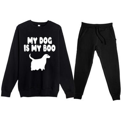 Dog Is My Boo Halloween Funny Dog Mom Dad Owner Cool Gift Premium Crewneck Sweatsuit Set