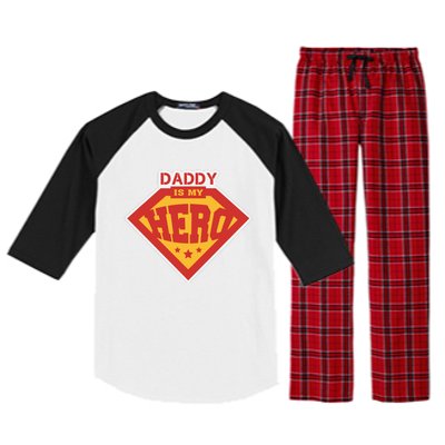 Daddy Is My Hero Daddy Superhero Funny Fathers Day Raglan Sleeve Pajama Set