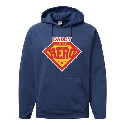 Daddy Is My Hero Daddy Superhero Funny Fathers Day Performance Fleece Hoodie