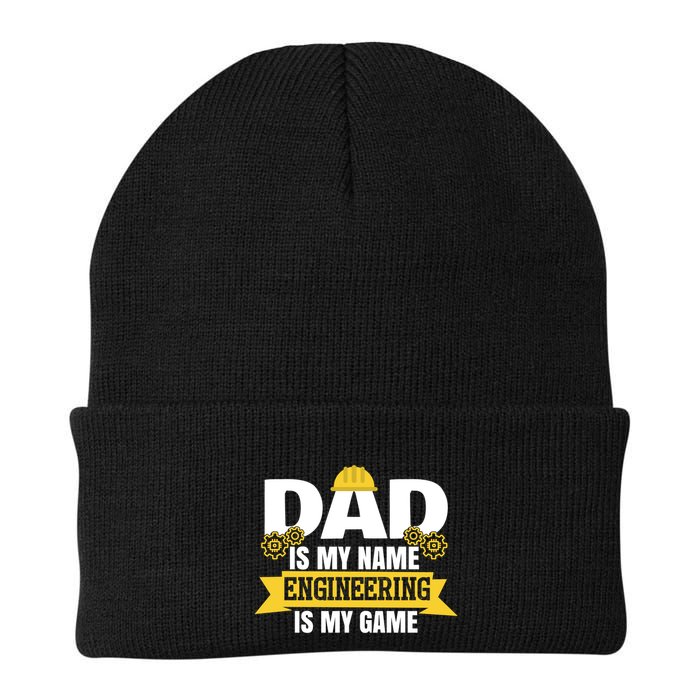 Dad Is My Name Engineering Is My Game Funny Dad Engineer Gift Beanie