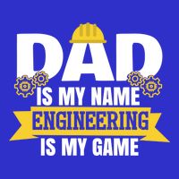Dad Is My Name Engineering Is My Game Funny Dad Engineer Gift Full-Length Apron With Pockets