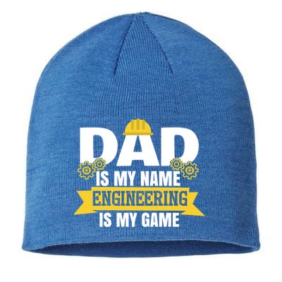 Dad Is My Name Engineering Is My Game Funny Dad Engineer Gift Sustainable Beanie