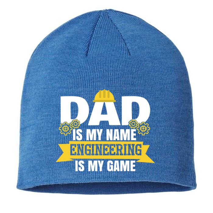 Dad Is My Name Engineering Is My Game Funny Dad Engineer Gift Sustainable Beanie