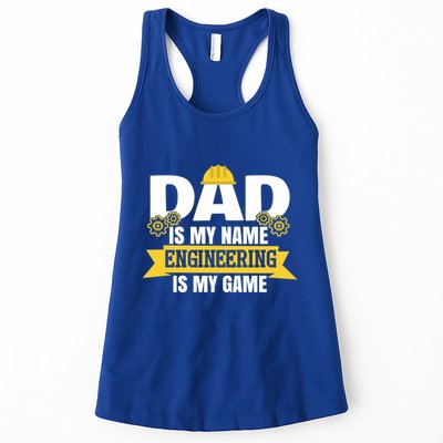 Dad Is My Name Engineering Is My Game Funny Dad Engineer Gift Womens Tank Top