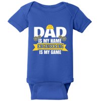 Dad Is My Name Engineering Is My Game Funny Dad Engineer Gift Baby Bodysuit