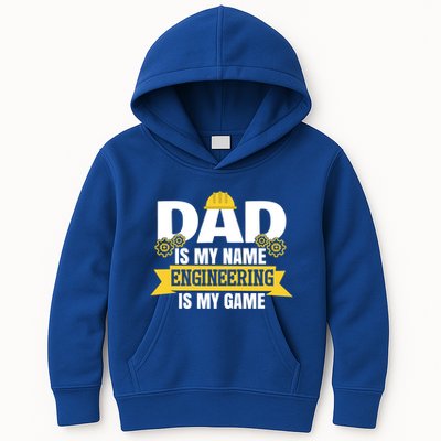 Dad Is My Name Engineering Is My Game Funny Dad Engineer Gift Kids Hoodie