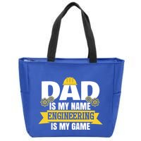 Dad Is My Name Engineering Is My Game Funny Dad Engineer Gift Zip Tote Bag