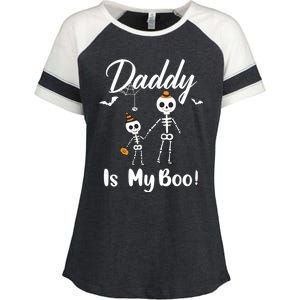 Daddy Is My Boo Halloween Costume Dad And Skeletons Boo Gift Enza Ladies Jersey Colorblock Tee