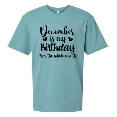 December Is My Birthday Yes The Whole Month Birthday Sueded Cloud Jersey T-Shirt