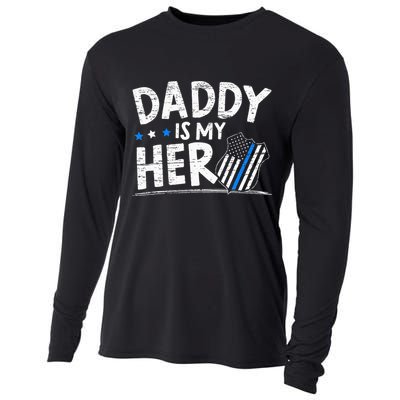 Daddy Is My Hero S Police Thin Blue Line Law Enforcement Cooling Performance Long Sleeve Crew