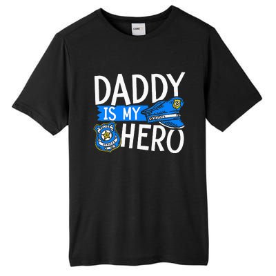 Daddy Is My Hero S Police Thin Blue Line Law Enforcement Tall Fusion ChromaSoft Performance T-Shirt