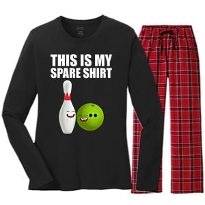 Das Ist Mein Spare Funny Gift Pins Funny Bowling Cute Gift Women's Long Sleeve Flannel Pajama Set 