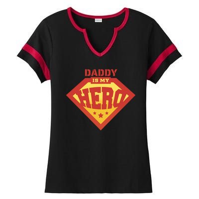 Daddy Is My Hero Ladies Halftime Notch Neck Tee