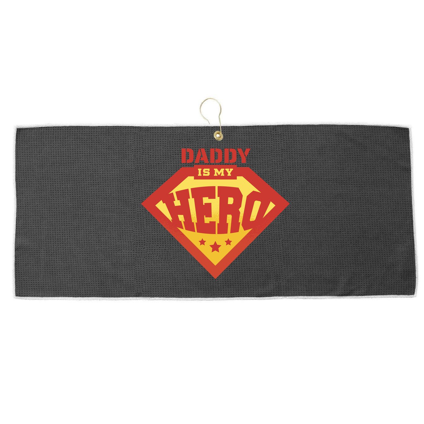 Daddy Is My Hero Large Microfiber Waffle Golf Towel