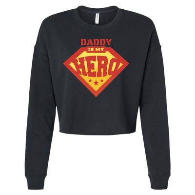 Daddy Is My Hero Cropped Pullover Crew