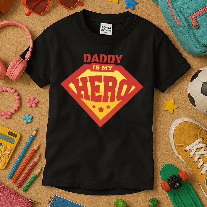 Daddy Is My Hero Kids T-Shirt