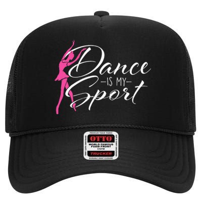 Dance Is My Sport Ballet Dancer Ballerina Plié Chassé Jeté High Crown Mesh Back Trucker Hat