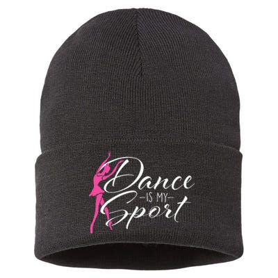 Dance Is My Sport Ballet Dancer Ballerina Plié Chassé Jeté Sustainable Knit Beanie