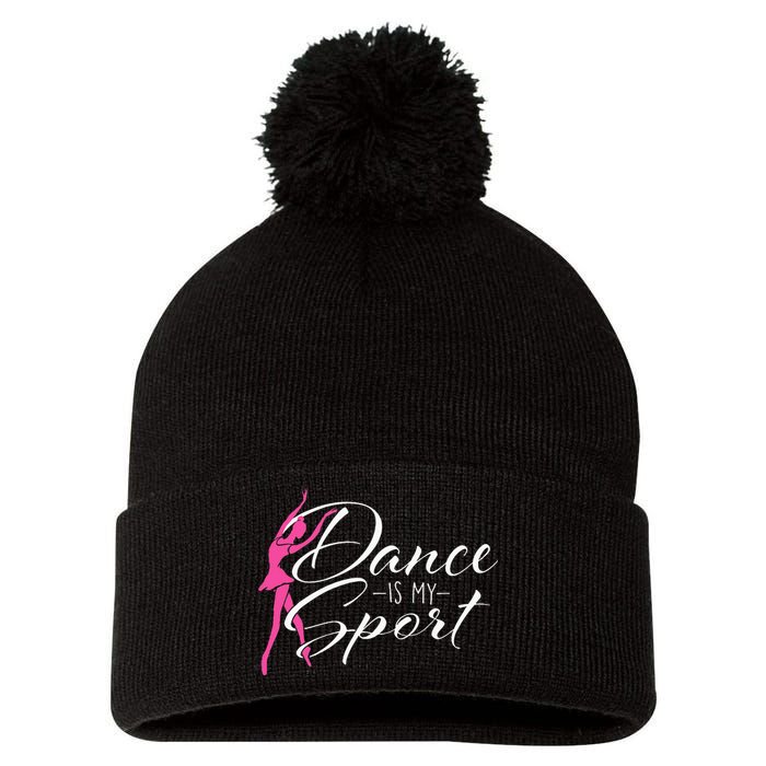 Dance Is My Sport Ballet Dancer Ballerina Plié Chassé Jeté Pom Pom 12in Knit Beanie